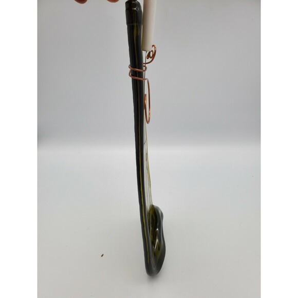 Cheese Plate Green Wine Bottle Serving Dish Spoon Rest Etched Golfer Flattened - Picture 8 of 12